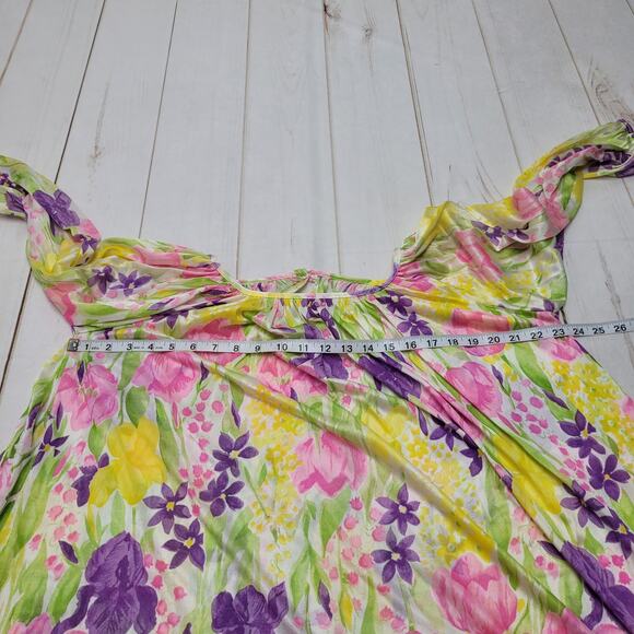 Vintage Mistee sheer nylon long oversized floral nightie nightgown - Picture 4 of 8